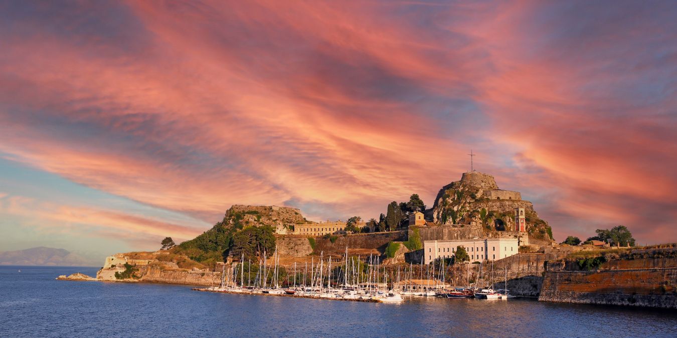 Corfu Coastline and Old Town